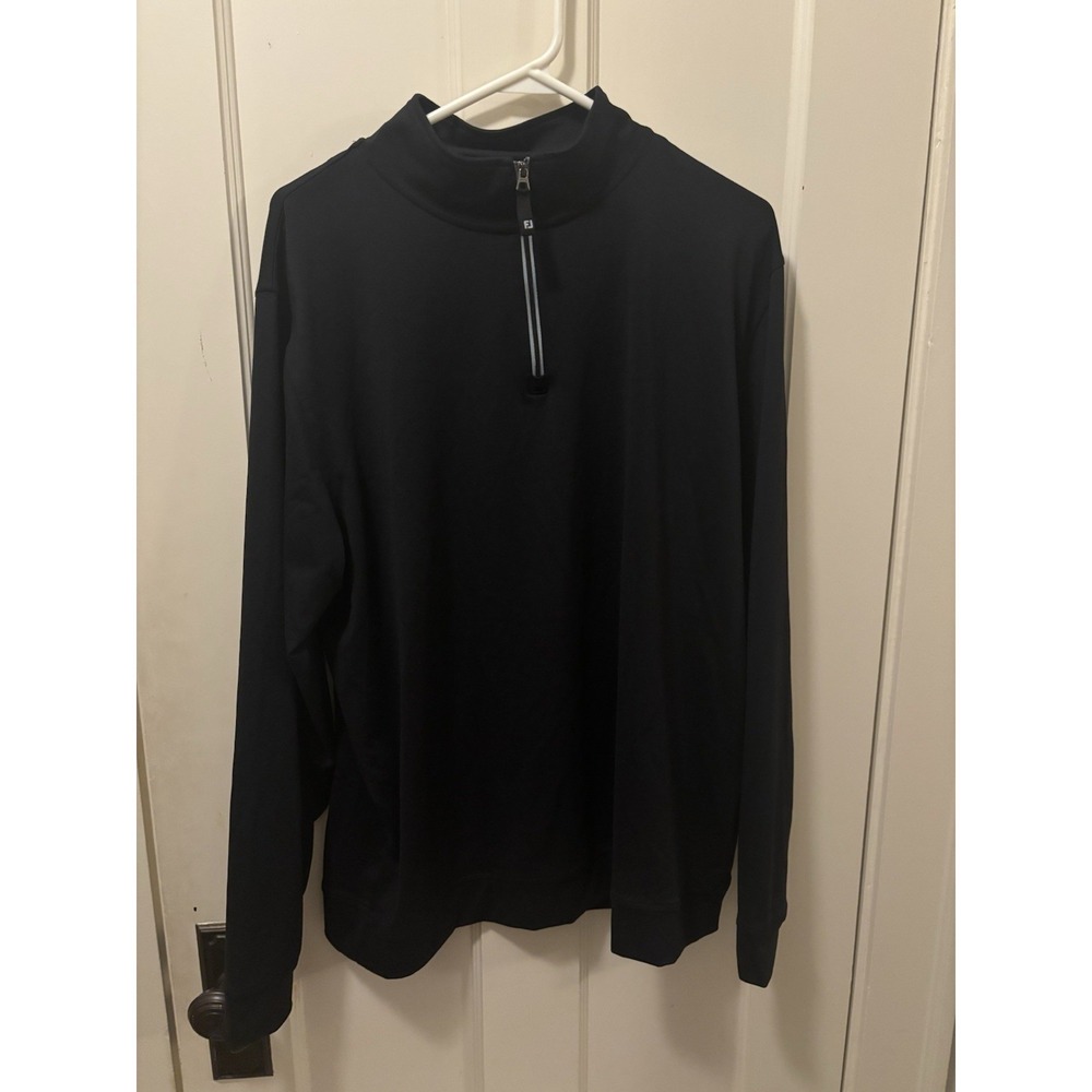 FootJoy Men's Black Golf Quarter Zip Pullover Size Large Sweater